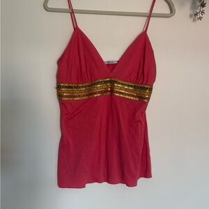 Vintage Coral pink 90’s tank top S/M